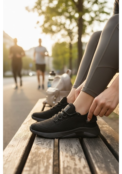Enoch Unisex Ergonomik Tabanlı Hava Alan Fitness Ve Antrenman Ayakkabısı Siyah