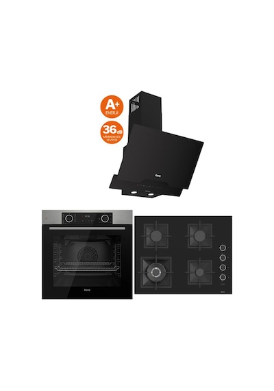 Fryart XE63MI - SC405 - D063-SA Black Plus 3'lü Cam Ankastre Set
