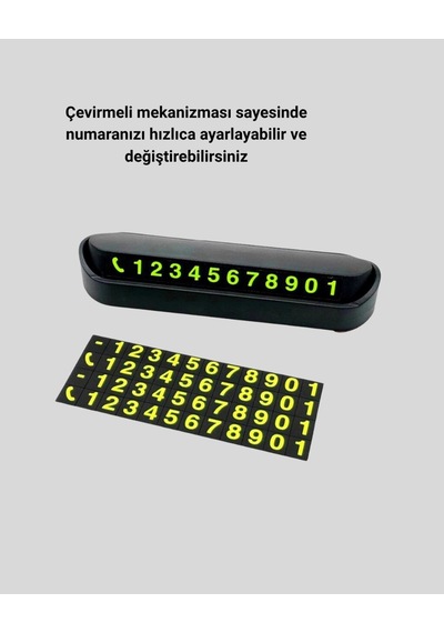 Çevirmeli Araç İçi Park Numaratörü Alüminyum Gri, Kolay Montaj Ve Net Görünüm Diğer