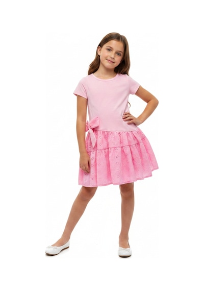 Toontoy Kids Toontoy Kız Çocuk Regular Fit Bisiklet Yaka Fiyonk Detaylı Brode Etekli Kısa Kollu Elbise 25050 Pembe Toontoy Kids Toontoy Kız Çocuk Regular Fit Bisiklet Yaka Fiyonk Detaylı Brode Etekli Kısa Kollu Elbise 25050 Pembe