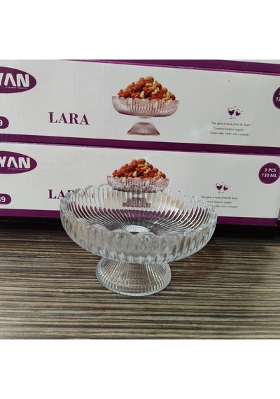 Rayan Lara 3 Lü Çerez Sunum Sabit Ayaklı Set 130 Cc Hacim 11 Cm Ağız Genişliği 6 Cm Boy. 6 Cm Ayak T