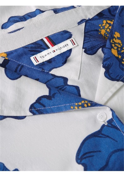 Tommy Hilfiger Frayed Vıs/lınen Ss Shırt Kadın Beyaz Kk Gömlek - Ww0ww48924