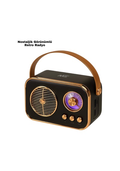 Vintage Bluetooth Radyo Tf Kart Ve Fm Destekli Taşınabilir Nostaljik Model