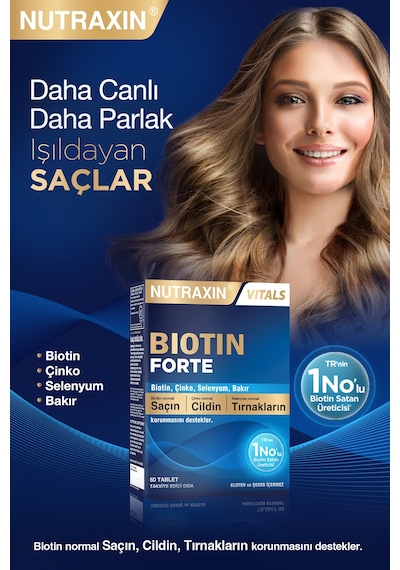 Biotin Forte 5.000 Mcg 60 Tbl - Biyotin, Çinko, Selenyum, Bakır Saç Ve Tırnak Vitamini