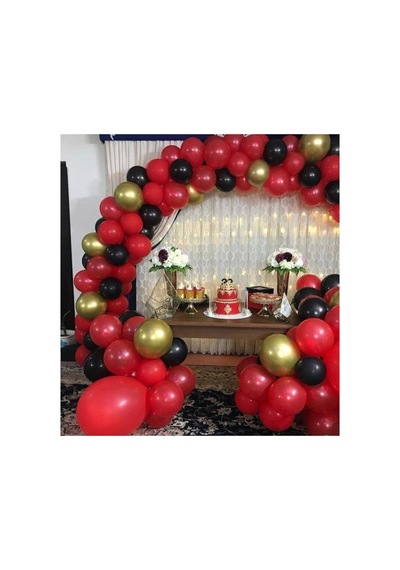 Krom Gold Pastel Siyah Kırmızı Balon Konsept Zincir A