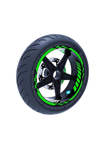 Floresan Yeşil Moto GP İç Dış Jant Şeridi Takım Sticker Çınar Extreme