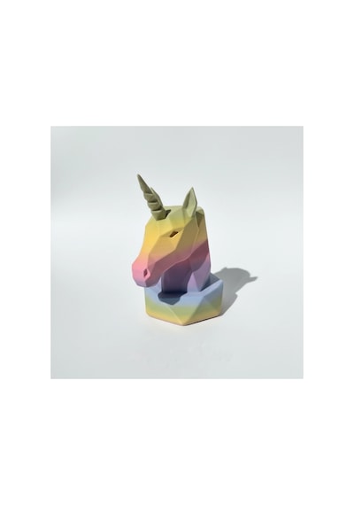 Geometrik Tasarım Pastel Gökkuşağı Unicorn Kalemlik Ve Masaüstü Organizer Diğer