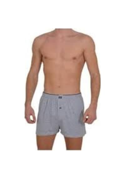 Tutku Gri Erkek Penye Düğmeli Boxer 6'Lı Paket