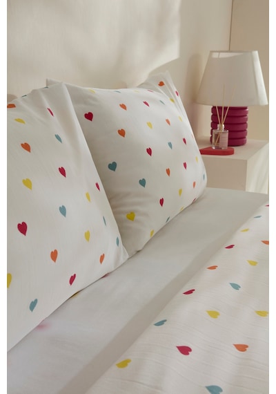 Kaşmir Home Sarah Anderson Amour Kalp Desenli Çift Kişilik Nevresim Takımı Multicolour