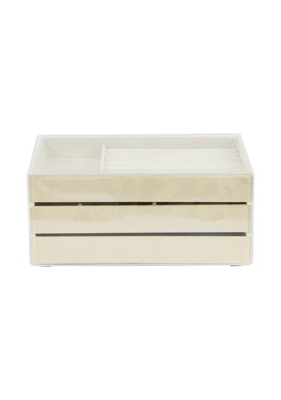 Modern 3 Çekmeceli Takı Mücevher Kutusu Organizer Düzenleyici Beyaz