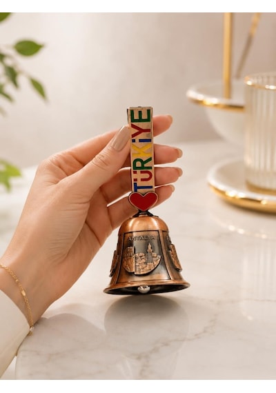 Metal El Çanı Servis Zili Dekoratif Masa Zili Otel Kafe Resepsiyon Çağrı Çanı 10.5 Cm