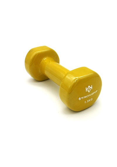 Alin Sport Vinyl Kaplı Dambıl 1,5 Kg Fitness, Pilates Ve Ev Egzersiz Ağırlığı Sarı