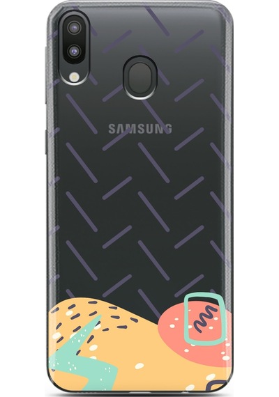 Samsung Uyumlu M20 Soft Brush Tasarımlı Süper Şeffaf Telefon Kılıfı Çok Renkli
