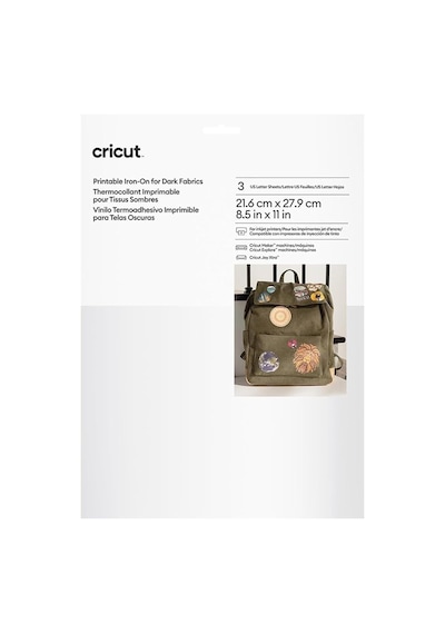 Cricut 2011742 Yazdırılabilir Iron On Koyu Renk Kumaşlar İçin 3 S