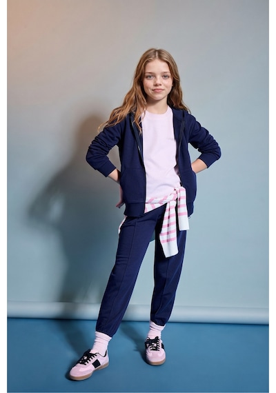 Defacto Esnek Belli Cepli Jogger Eşofman Altı Kız Çocuk X9036a626aunv241 Lacivert-nv241