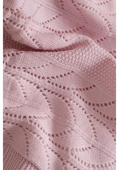 Toffy Toz Pembe Buğday Örgü Bebek Battaniyesi 100x100 Pembe