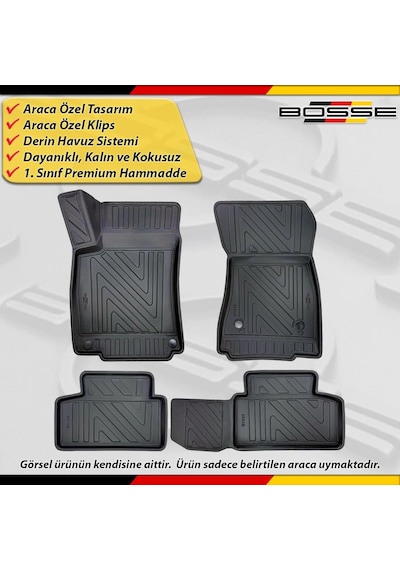 Mercedes Glb Paspas Araca Özel X247 Kasa 2019 Sonrası İçin Derin Havuzlu Paspas Serisi