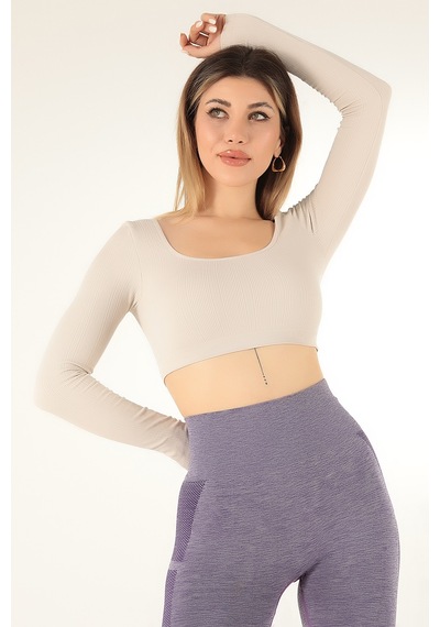 Doremi Seamless Straplez Uzun Kollu Fitilli Büstiyer 001