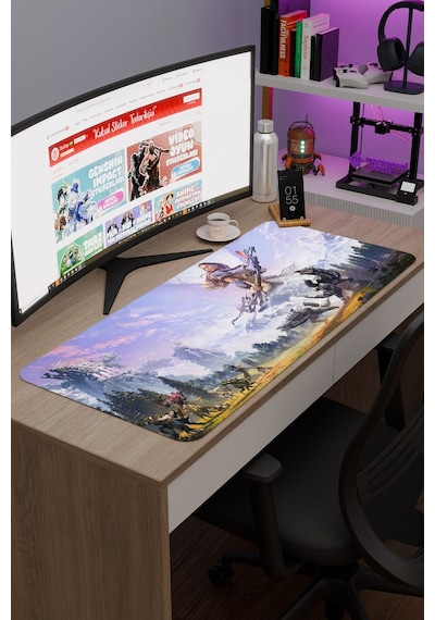 Horizon Zero Kaymaz Dikişli Kauçuk Oyuncu Mousepad V1 - 90x40 Xxl Gaming Mouse Pad Fare Altlığı