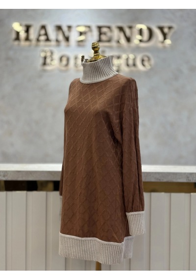 Qupra Qaz74029 Kahve Tunik Çok Renkli