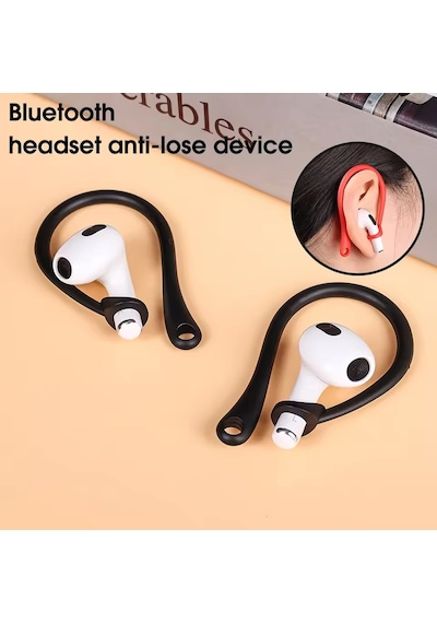 Caseonn Samsung Galaxy Buds 3 Fe / Buds 3 Pro / Buds 3 Kulak Üstü Kulaklık Tutucu Spor Kanca, Esnek Silikon Düşme Önleyici Askı Siyah