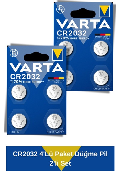 Cr2032 4'lü Paket Düğme Pil 2'li Set