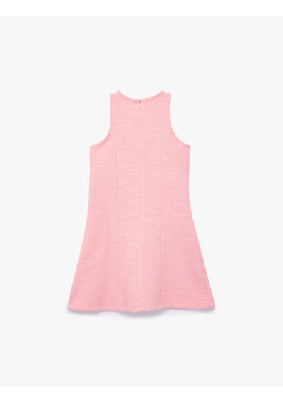 Koton Pamuklu Bisiklet Yaka Kolsuz Mini Tüvit Elbise Pembe 7wkg80039ak Gül
