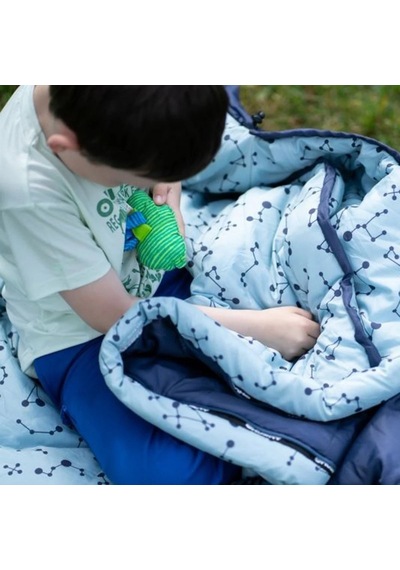 Husky Kids Magic -15 C Boyu Ayarlanabilir Reflektörlü Çocuk Kamp Uyku Tulumu Lacivert/hardal