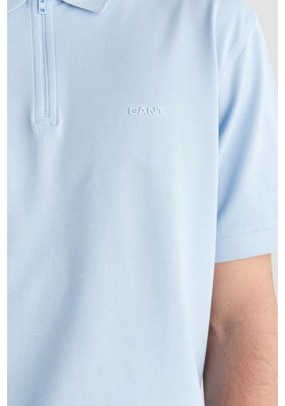 Gant Erkek Mavi Regular Fit Yarım Fermuarlı Baskılı Polo Yaka T-shirt-14840