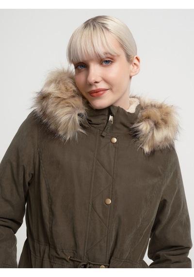 Loose Fit Kadın Mont Haki