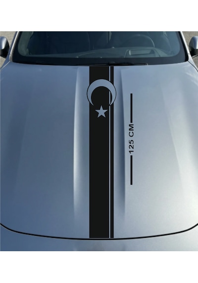 Kaput Bayrak Desenli Şerit Sticker Model -1 Siyah