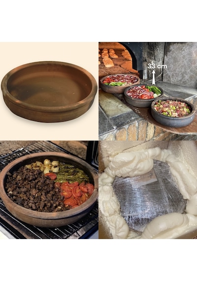 Toprak Güveç Tava- Fırın Kabı Toprak Tepsi 33 cm 5-6 kişilik Diğer