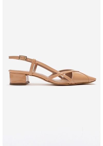 Luvishoes Olena Koyu Bej Rugan Kadın Topuklu Sandalet