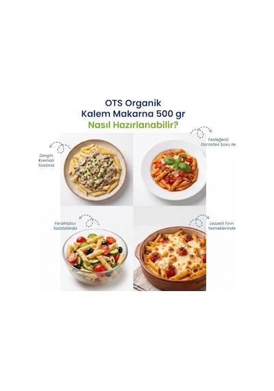 Ots Organik Kalem Makarna 500 gr (Organik Sertifikalı, Pestisit Analizli)