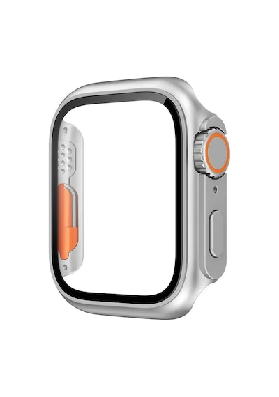 Forzacase Apple Uyumlu  Watch 7 41mm Full Ekran Kasa Koruyucu Ve Watch  Ultra Çevirici Kılıf Fc397 Gümüş