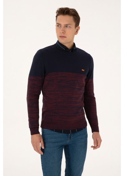 U.S. Polo Assn. Erkek Slim Fit Bisiklet Yaka Lacivert Kazak 50314970-VR033