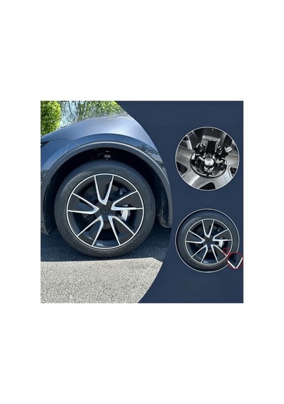 Red Lion Parts Tesla Model Y Juniper 2025+ Uyumlu 19 İnç Uberturbine Stil Jant Kapağı Seti - Mat Siyah 4 Adet