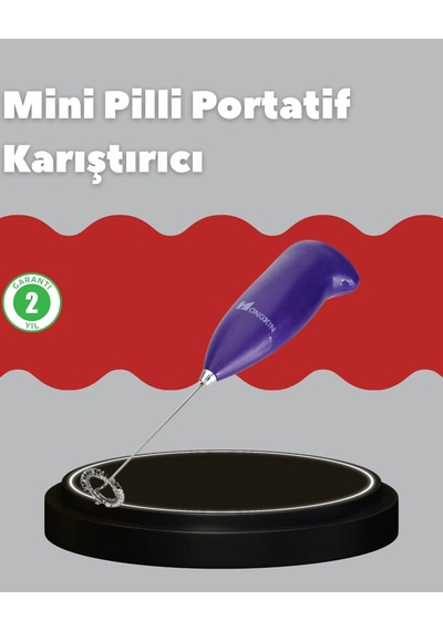 Frappe Ve Cappuccino Maker - Taşınabilir Pilli Köpürtücü Mikser Çok Renkli