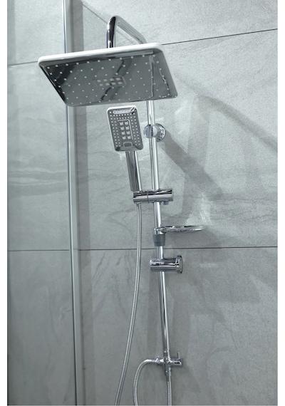 Lüx Beyaz Alaska Robot Tepe Yağmurlama Banyo Duş Seti Kolay Kurulum Banyo Özel Set Krom