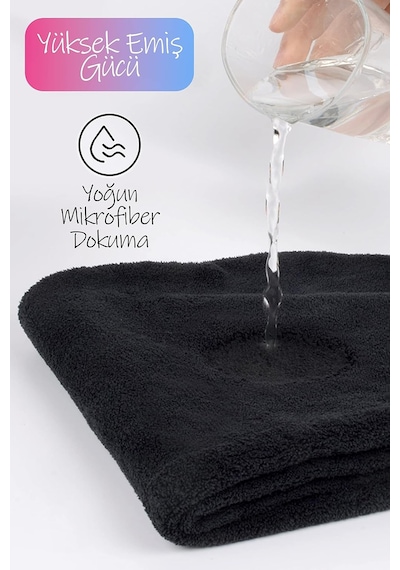 Lexroo Mikrofiber Saç Havlusu Süper Emici Hızlı Kuruyan Türban Saç Havlusu Şapkası Çok Renkli