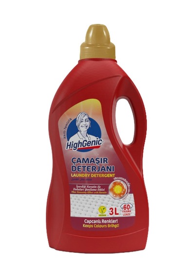 2 Adet Highgenic Sıvı Çamaşır Deterjanı Renkliler 3000 Ml Diğer