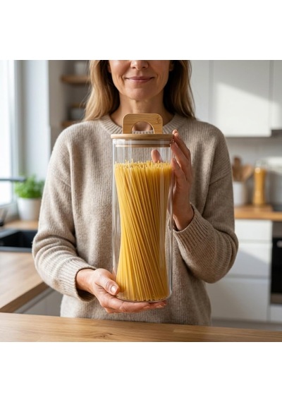 Bambu Kapaklı Yuvarlak Borosilikat Cam Kavanoz 1500 Ml, 10 25 Cm, Contalı Kulplu Şeffaf Spagetti Makarna Ve Kuru Gıda Saklama Kabı Çok Renkli Bambu Kapaklı Yuvarlak Borosilikat Cam Kavanoz 1500 Ml, 10 25 Cm, Contalı Kulplu Şeffaf Spagetti Makarna Ve Kuru Gıda Saklama Kabı Çok Renkli
