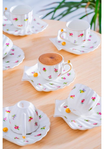 Ladurée 6 Kişilik Kahve Fincan Takımı - 75 Ml Çok Renkli