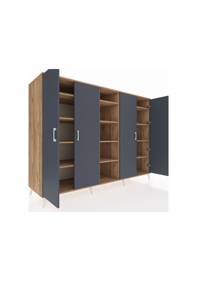Kronos Dolap 12 Raflı 4 Kapaklı 220x59x163 Çam-antrasit/çam Çam-antrasit/çam Kronos Dolap 12 Raflı 4 Kapaklı 220x59x163 Çam-antrasit/çam Çam-antrasit/çam