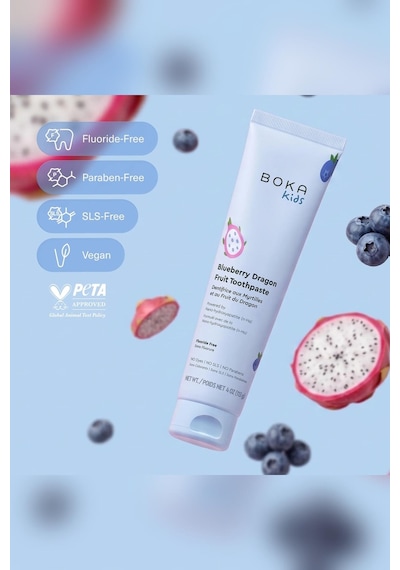 Boka Kids Blueberry Dragon Fruit Nano-hydroxyapatite Çocuk Diş Macunu 96gr