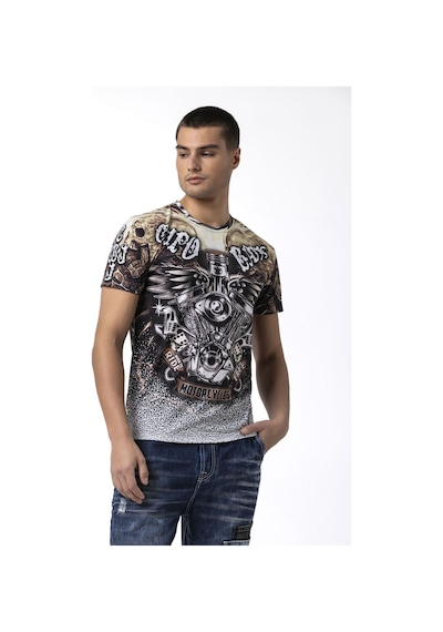 Ct820 Urban Pulse Pattern Men T-shirt L