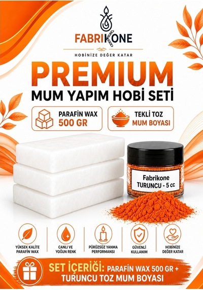 Premium Mum Yapım Hobi Seti - Parafin Wax 500 Gr - Tekli Toz Mum Boyası - Turuncu Bkfabpw5001t Karışık