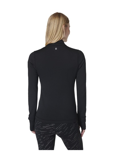 Sweaty Betty Sweaty Betty Therma Boost Running Half Zip Kadın Siyah Sweatshirt 6000 Siyah