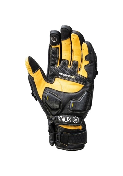 Knox Handroid Pod Mk5 Kısa Korumalı Deri Motosiklet Eldiveni Siyah Kahve