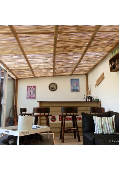 Bişkin Kamış Çit , Hasır Çit , Bambu Çit 1m. X 5m. Uv.misina İp